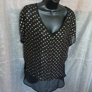 Bobeau Polka Dot Top, high low
